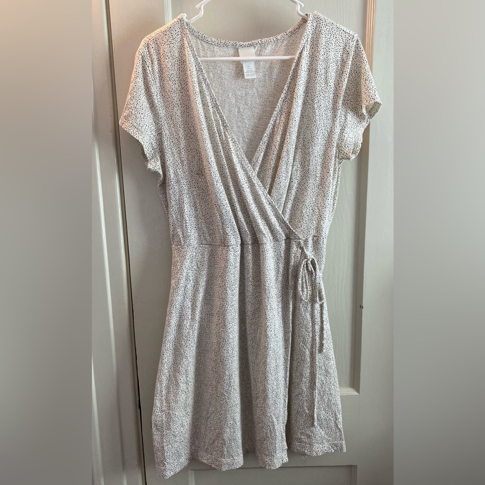 H&M cream and black polka dot summer dress